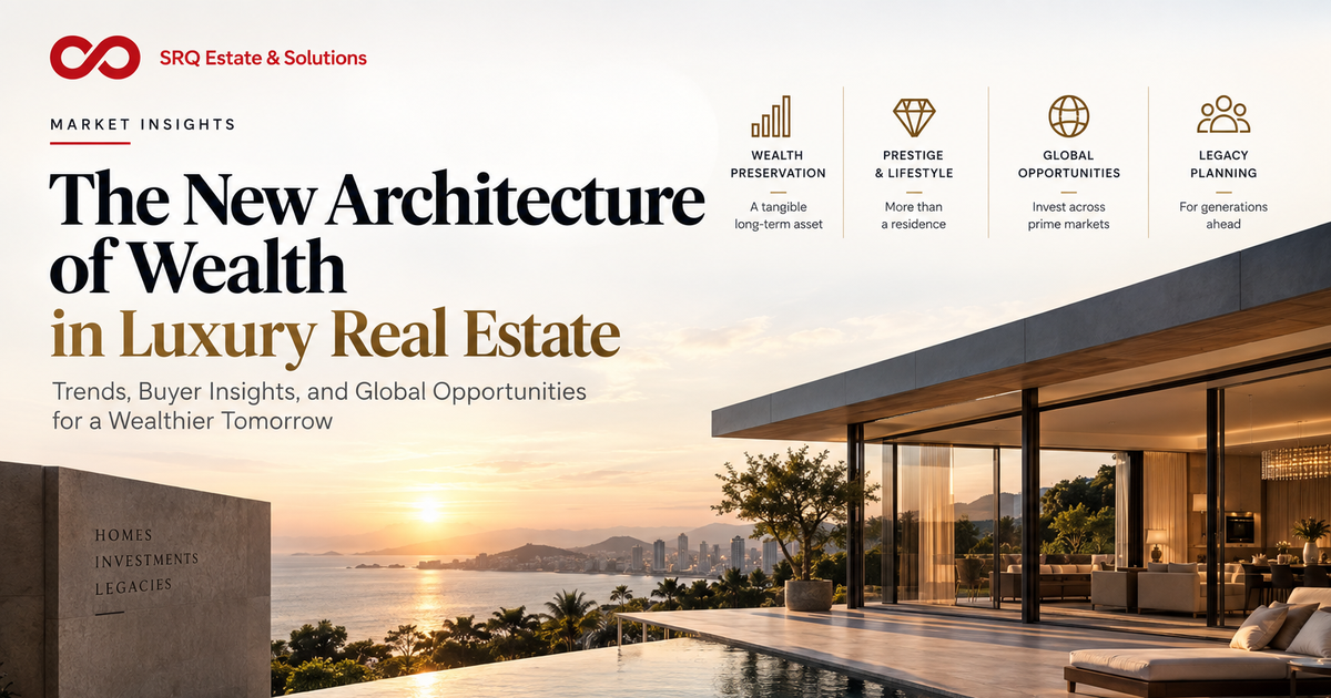 The New Architecture of Wealth in Luxury Real Estate — SRQ luxury market insight cover